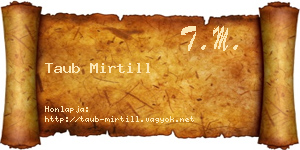 Taub Mirtill névjegykártya